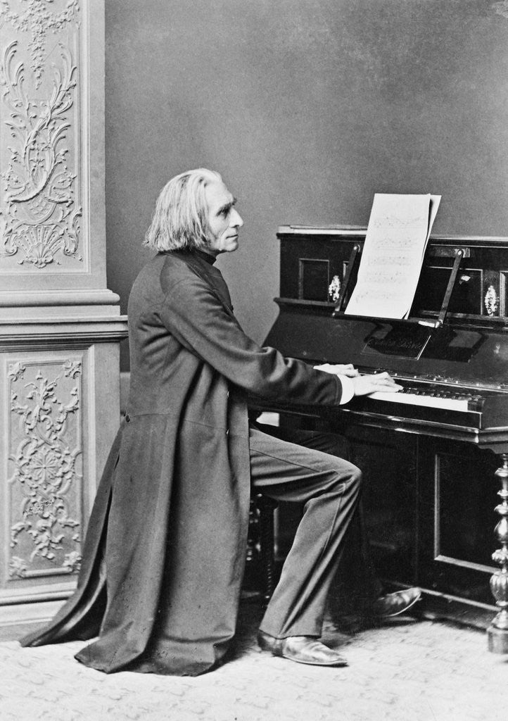 Detail of Franz Liszt Playing the Piano by Corbis