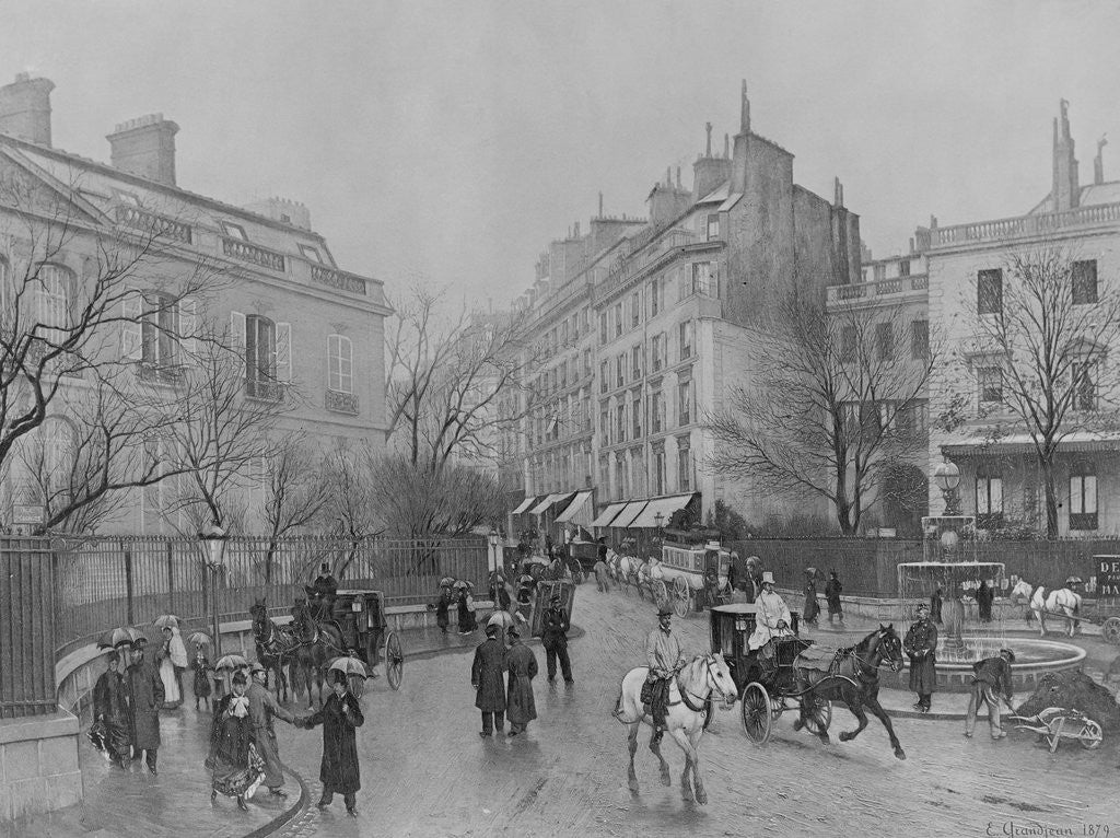 Detail of La Place St. Georges, Paris by Edmond-Georges Grandjean