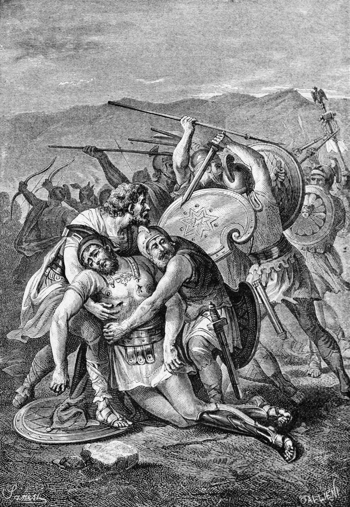 Detail of Romans Carrying the Dead Spartacus by Corbis