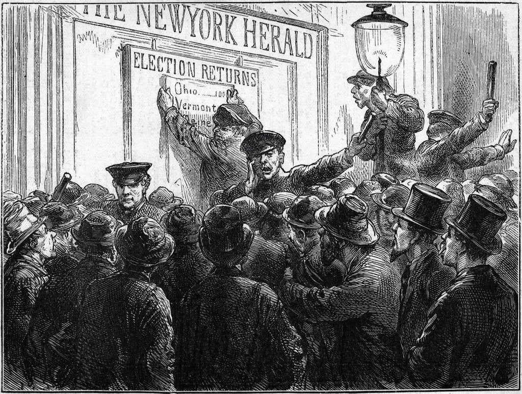 Detail of Press Recording Election Results by Anonymous