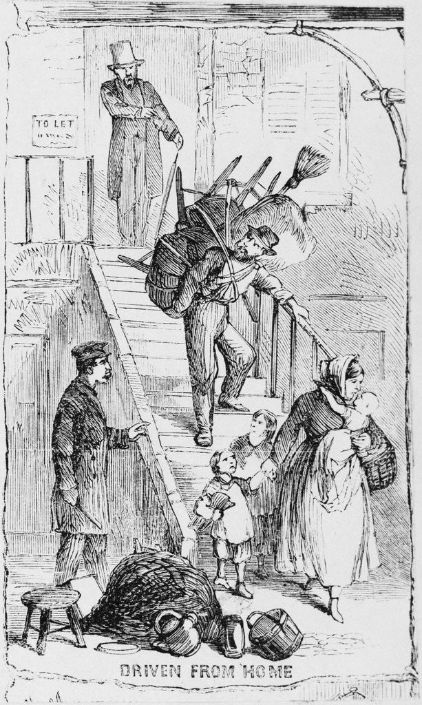 Detail of Illustration of a Landlord Evicting Tenants by Anonymous