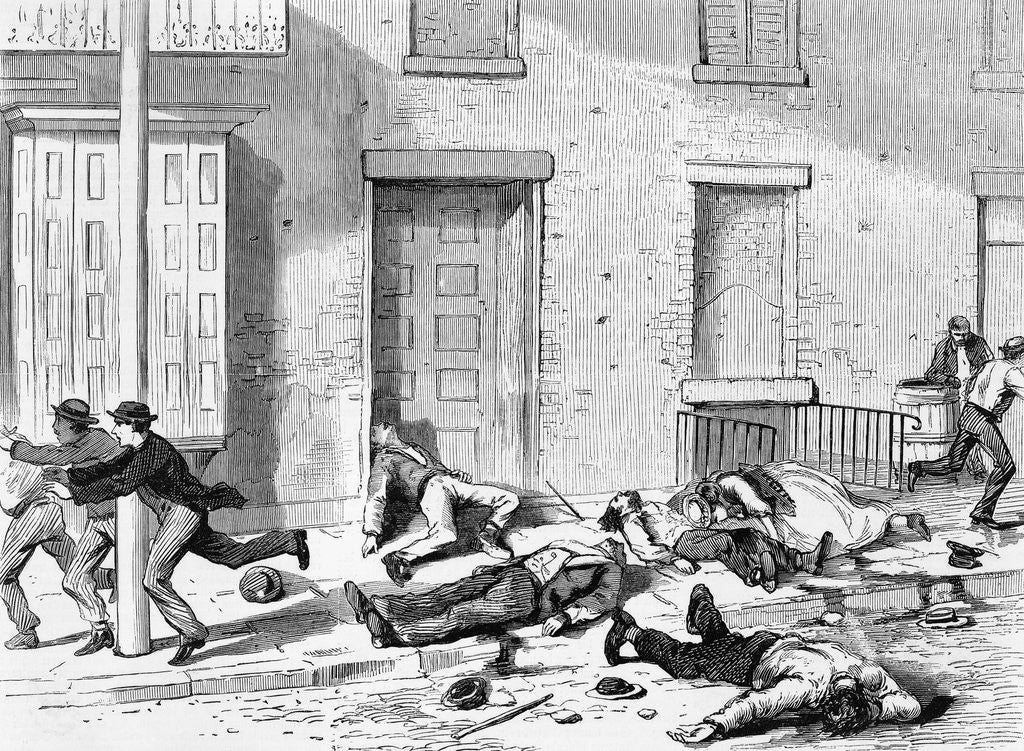 Detail of Citizens Rioting in Street by Anonymous