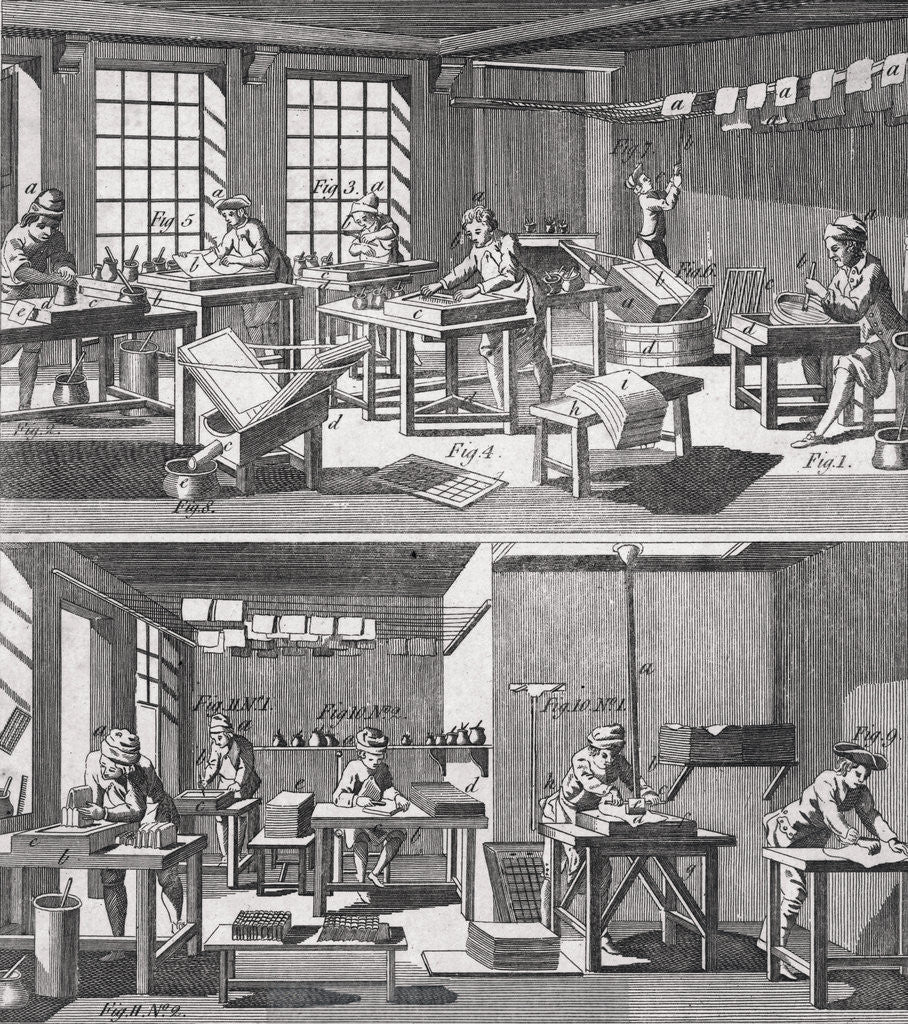 Detail of Workers Making Paper by Anonymous