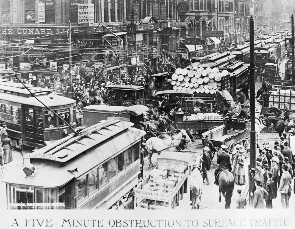 Detail of Traffic Jam at Randolph and Dearborn Streets by Anonymous
