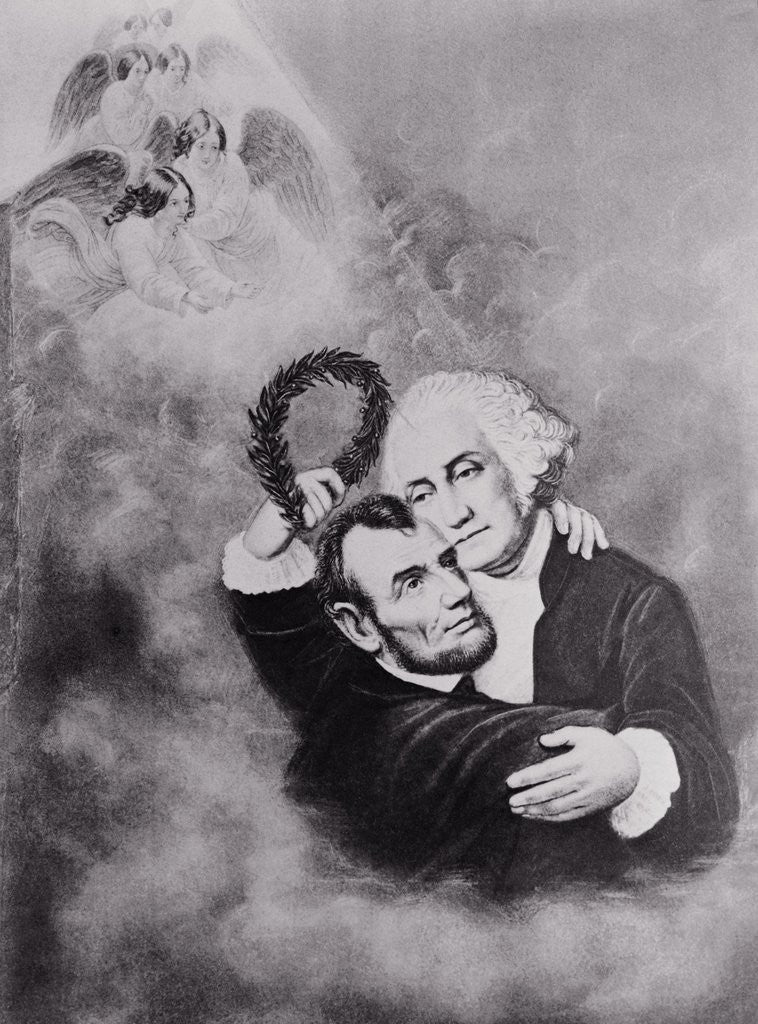 Detail of Lincoln and Washington in Heaven by Anonymous