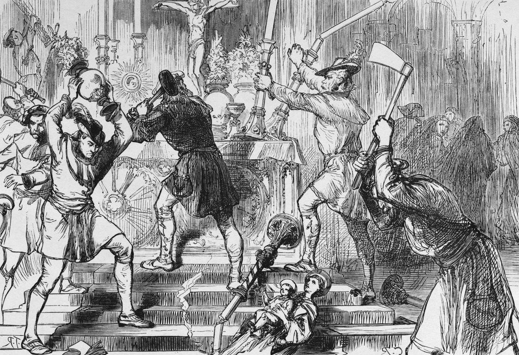 Detail of Crowd Smashing Religious Objects by Anonymous