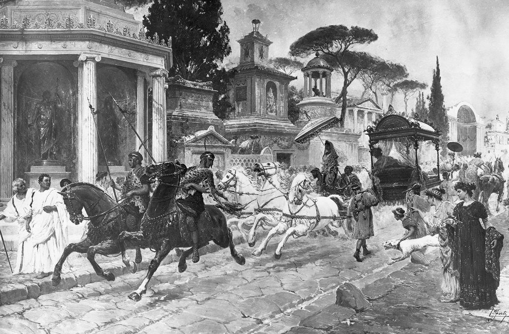 Detail of Carriage Dashing Through Town by Anonymous