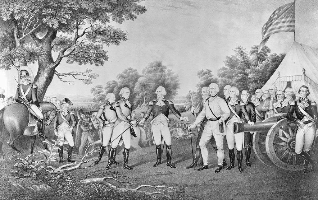Detail of Lithograph of The Surrender of General Burgoyne by Currier & Ives