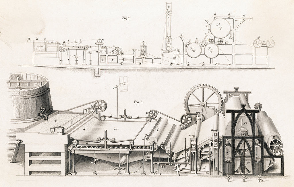 Detail of Illustration of Paper Making Machine by Anonymous