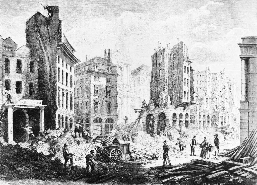 Detail of Work Site of Construction of Parisian Street by Anonymous