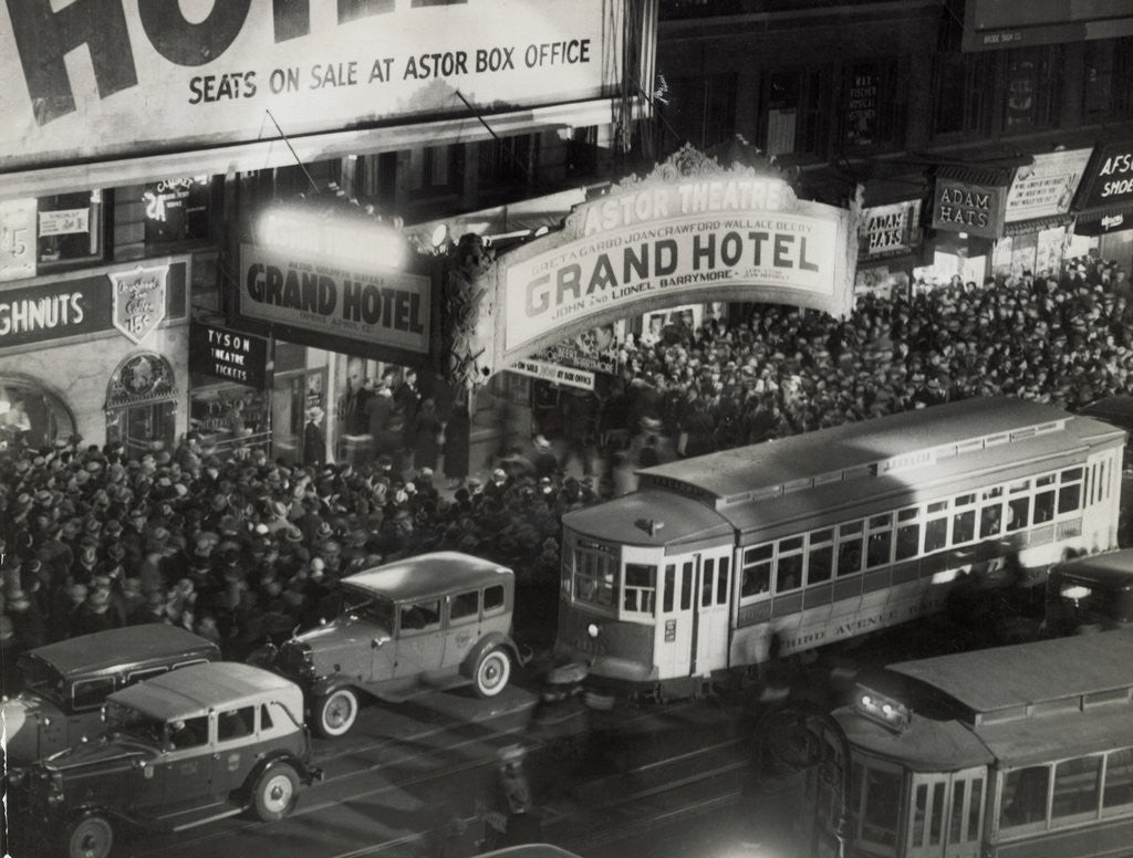Detail of Crowds Gathering at Astor Theater by Anonymous