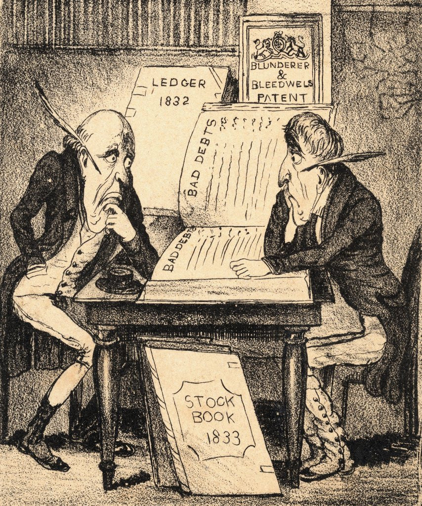 Detail of Bookkeepers Reviewing Accounts by Anonymous