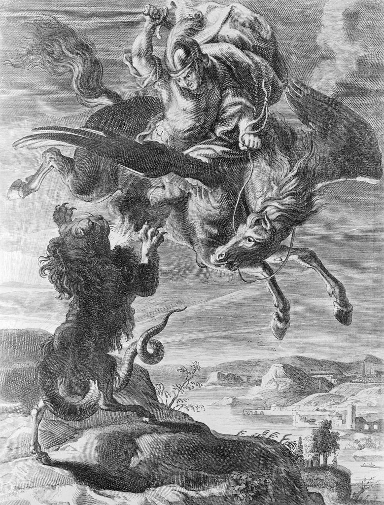 Detail of Mythologial Creatures Fighting by Anonymous