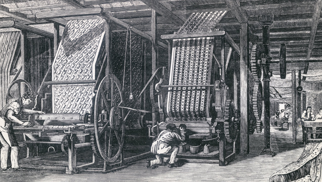 Detail of Illustration Depicting Calico Printing at a Factory by Corbis