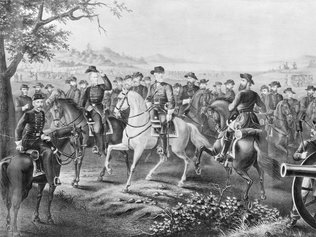 Detail of Robert E. Lee and Generals by Corbis