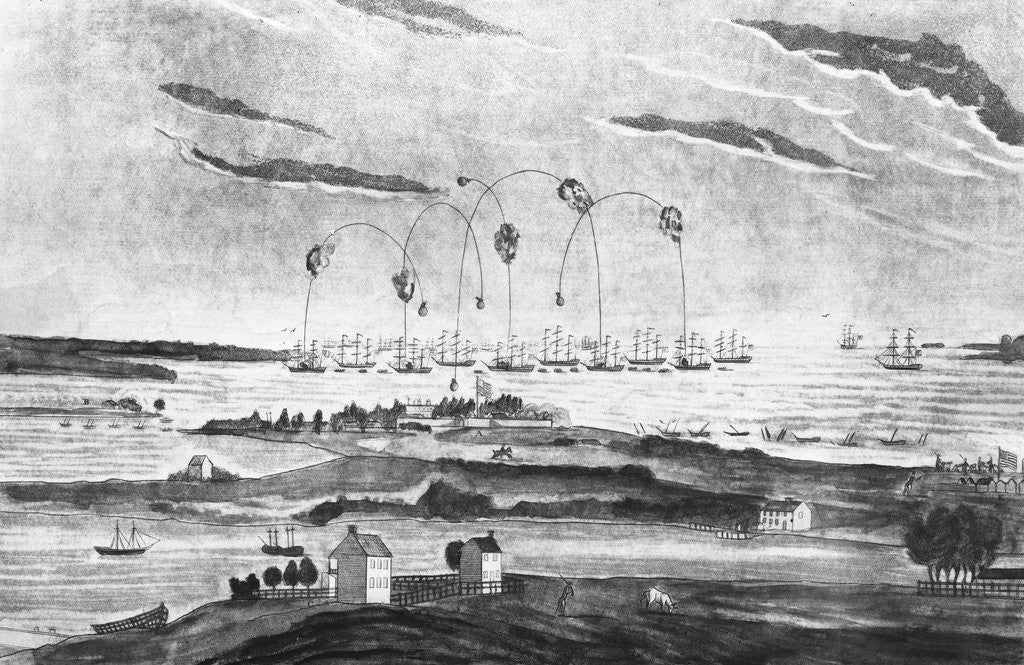 Detail of A View of the Bombardment of Fort McHenry by J. Bower
