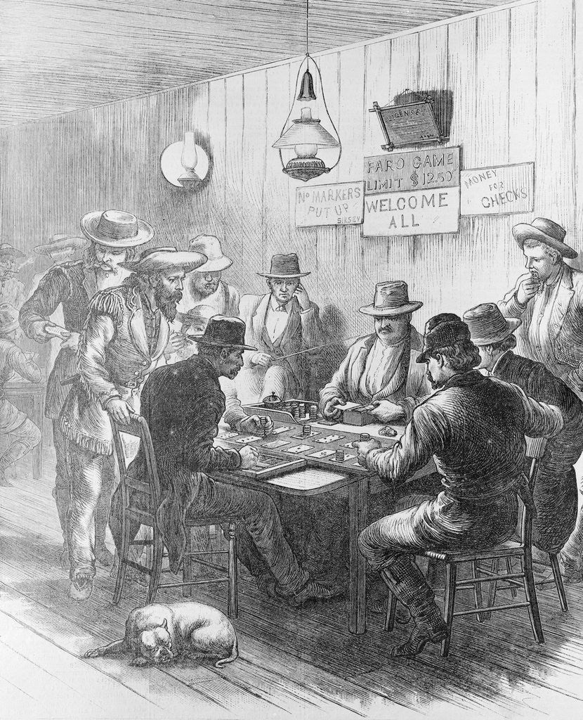 Detail of Men Gambling at Saloon by Anonymous