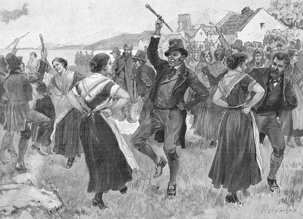 Detail of People Dancing Irish Jig by Anonymous