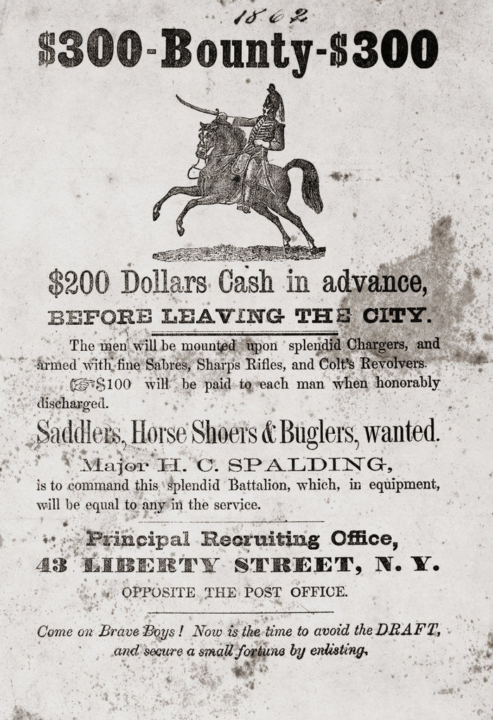 Detail of Civil War Recruiting Poster by Anonymous