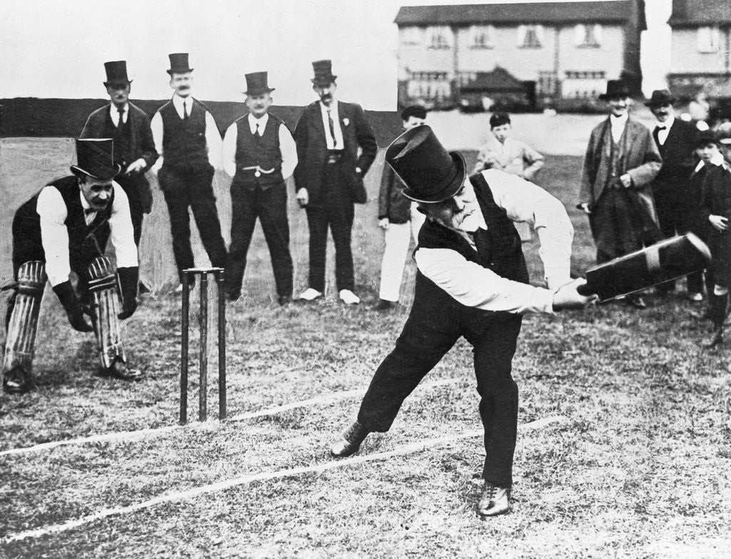 Detail of Man Playing Cricket by Anonymous