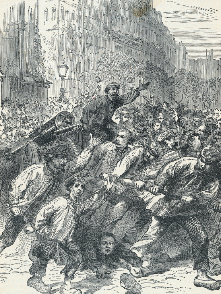 Detail of Engraving of Communists Rioting by Corbis