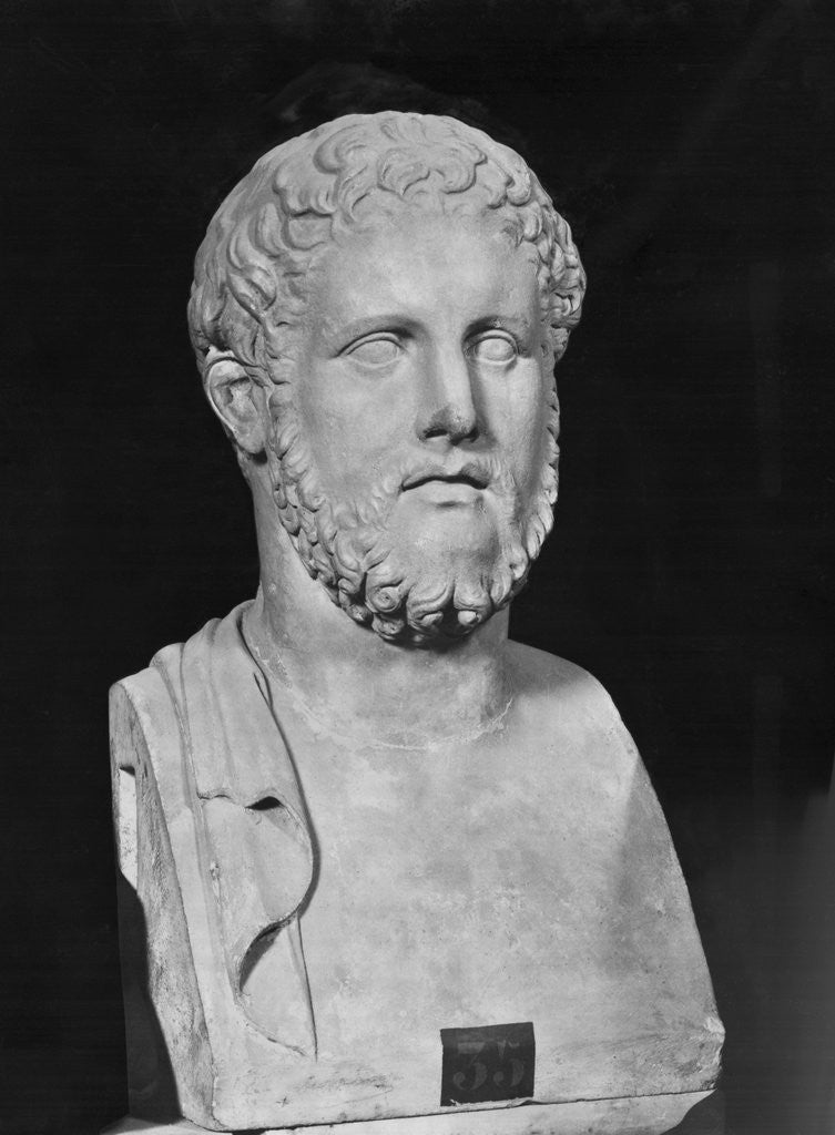 Detail of Bust Sculpture of Alcibiades by Corbis