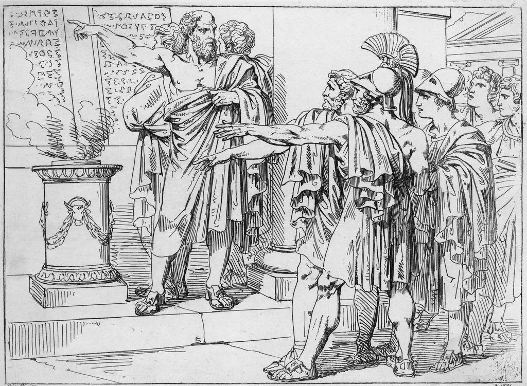 Detail of Solon Forcing Citizens To Read His Posted Laws by Anonymous