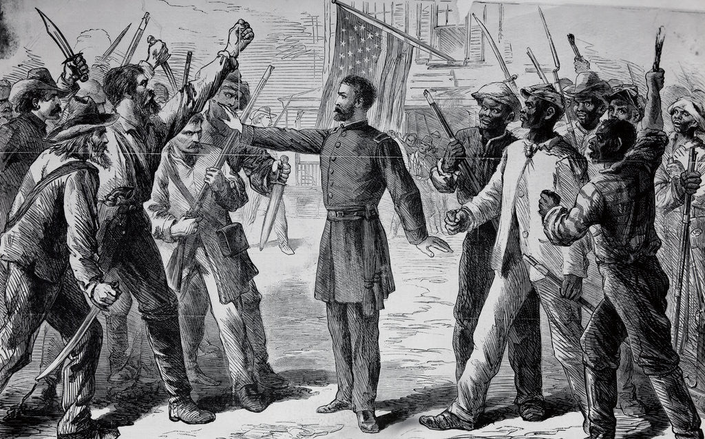 Detail of Soldier Blocking Violent Mob by Anonymous