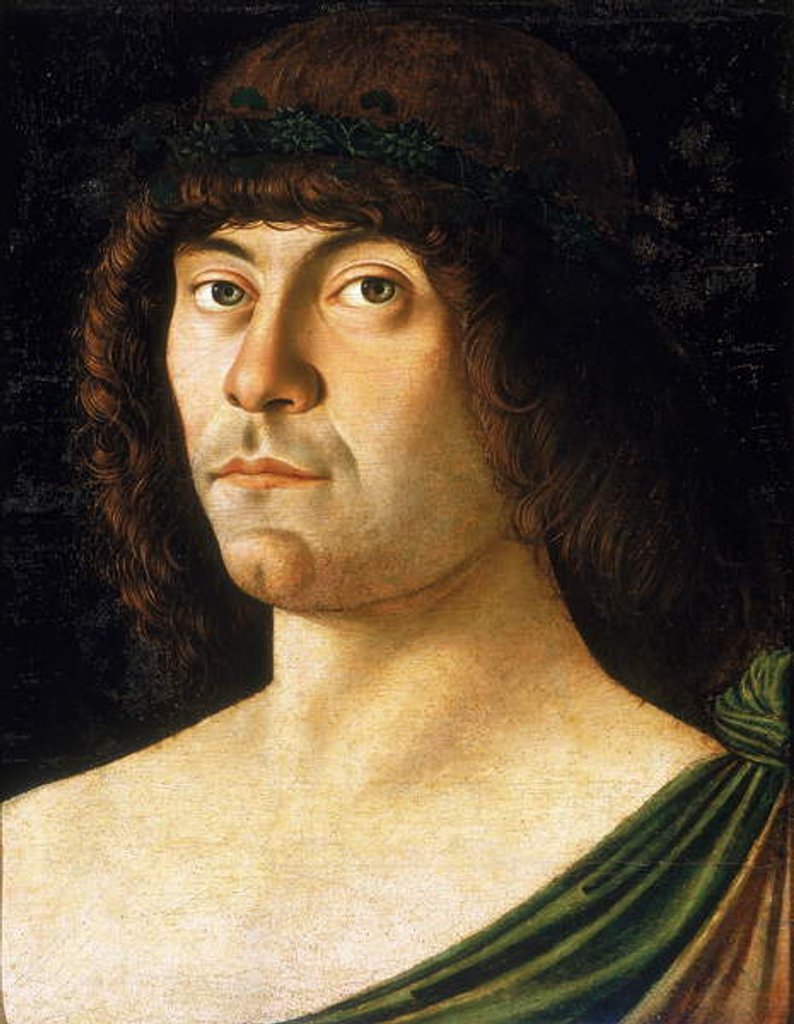 Detail of Portrait of an unidentified man by Giovanni Bellini