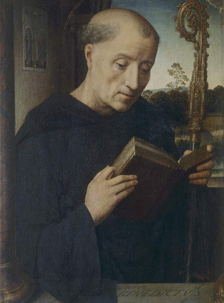 Detail of St. Benedict, 1487 by Hans Memling