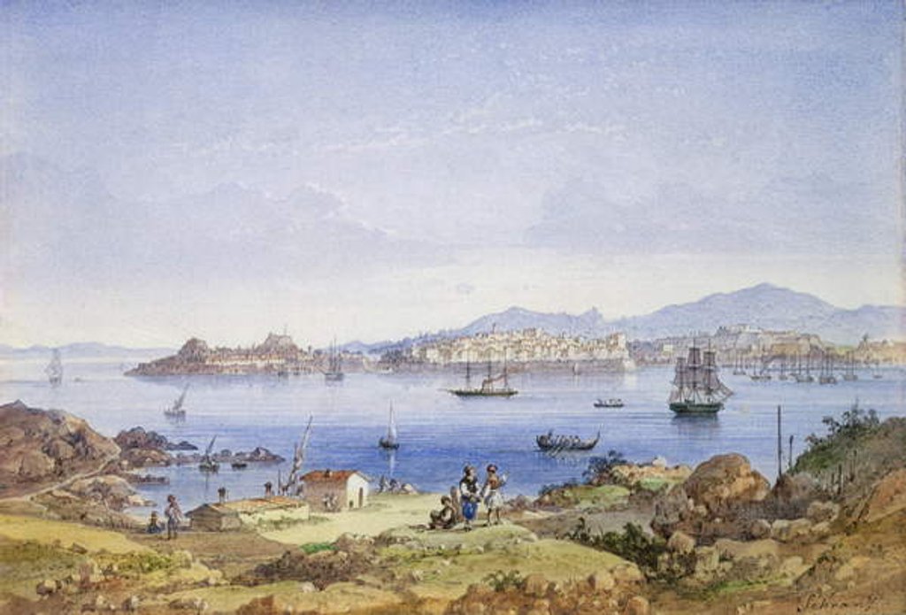 Detail of Corfu from the Island of Vido, c.1845 by Joseph Schranz