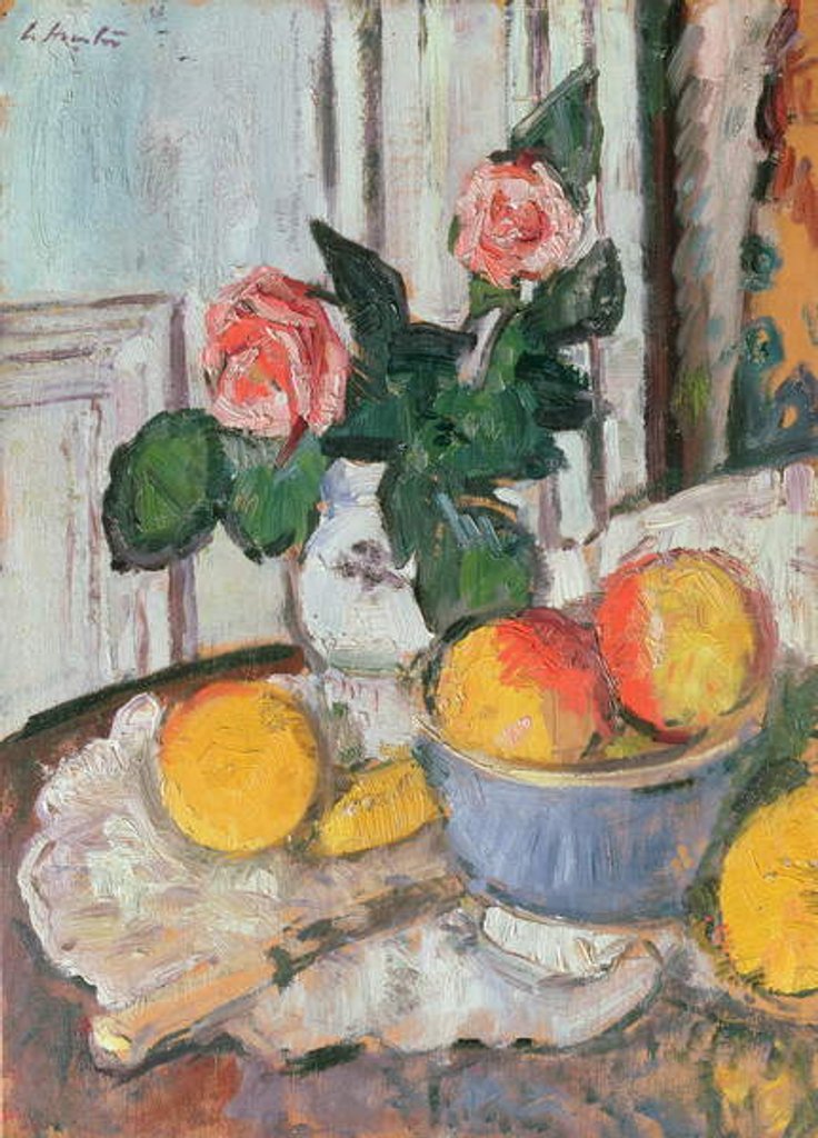 Detail of Roses and Fruit by George Leslie Hunter
