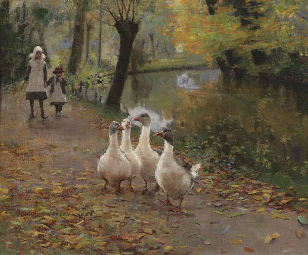 Detail of Goose Girls, 1885 by John Lavery