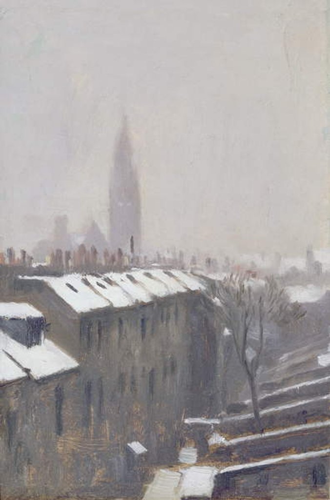 Detail of Duke Street under Snow, Edinburgh, 1870 by George Reid