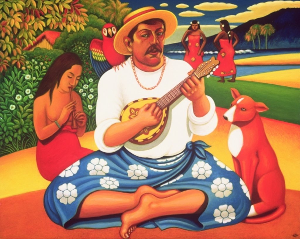 Detail of Gauguin's Fantasy Island, 2005 by Frances Broomfield