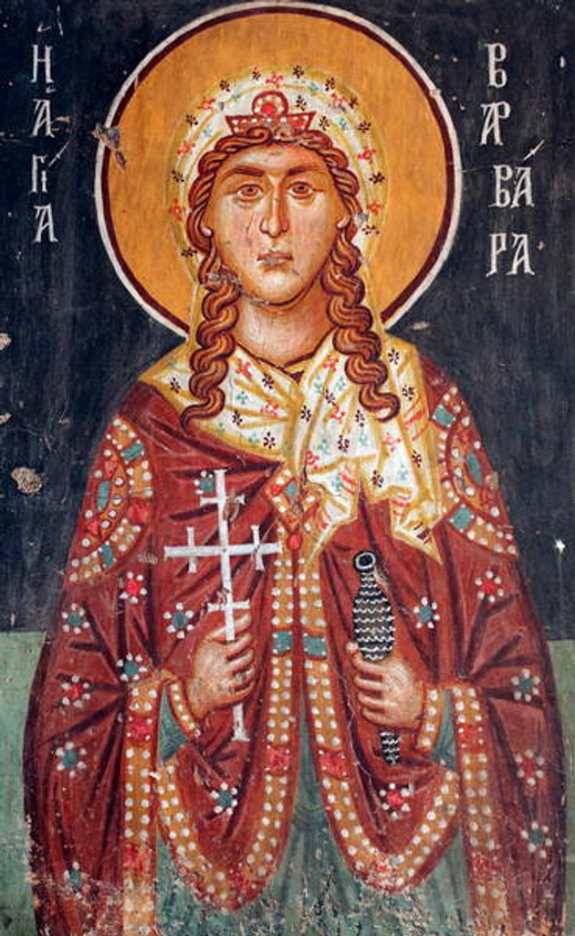 Detail of Byzantine fresco from the 15th century Saint Barbara by Anonymous