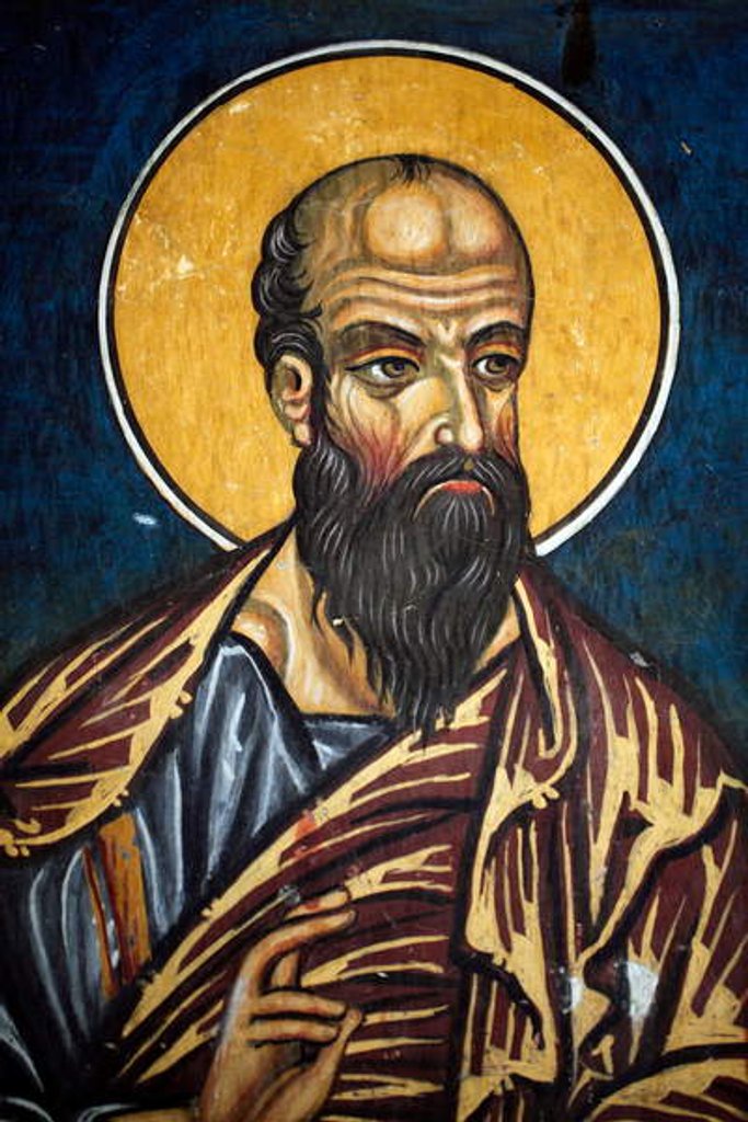 Detail of Saint Paul: Byzantine fresco from the 14 th Century by Anonymous
