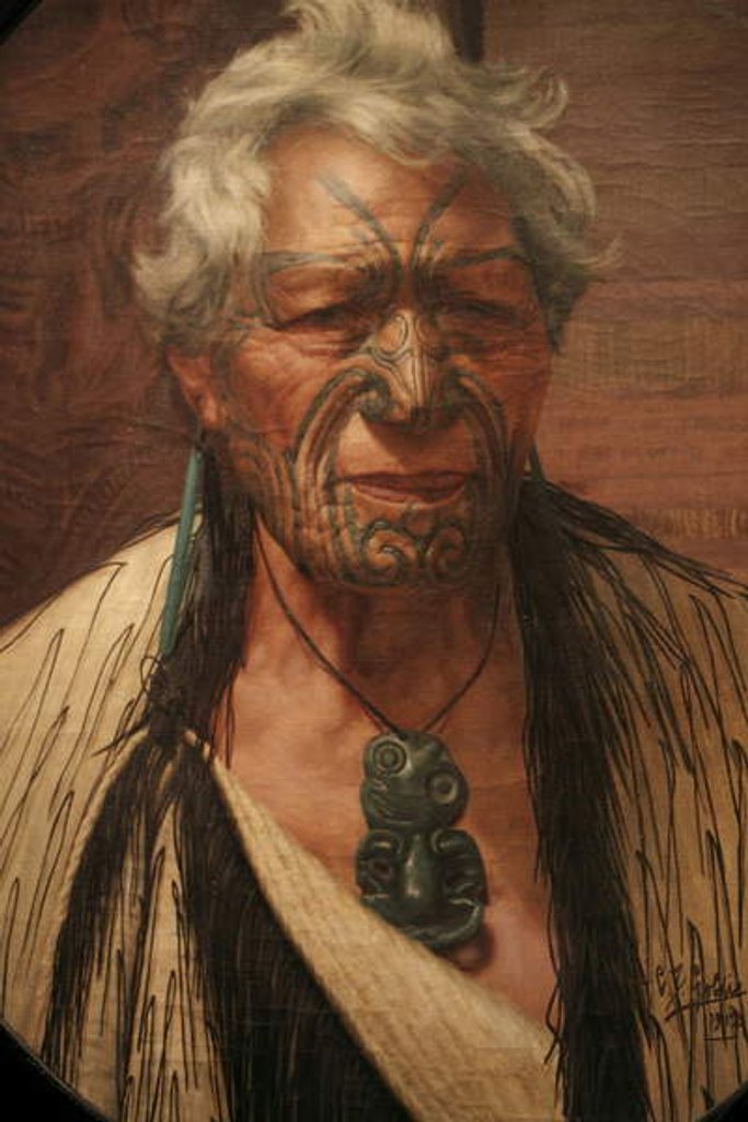 Detail of An Aristocrat Atama Paprangi, Chieftain of the Te Rarawa Tribe by Anonymous
