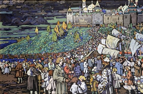 Detail of Arrival of the Merchants, 1905 by Wassily Kandinsky