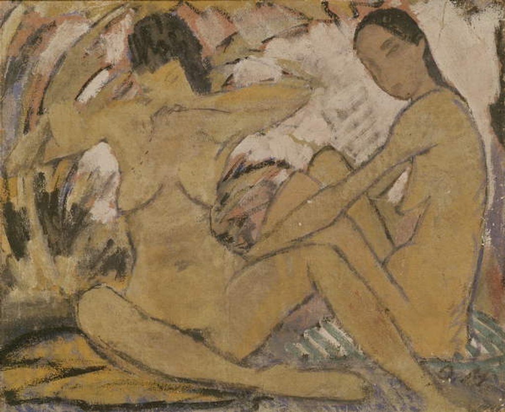 Detail of Two Women Sitting, c.1914 by Otto Muller or Mueller