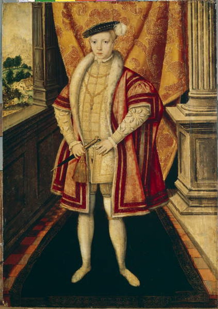 Detail of Portrait of King Edward VI, c.1547 by Hans Eworth or Ewoutsz