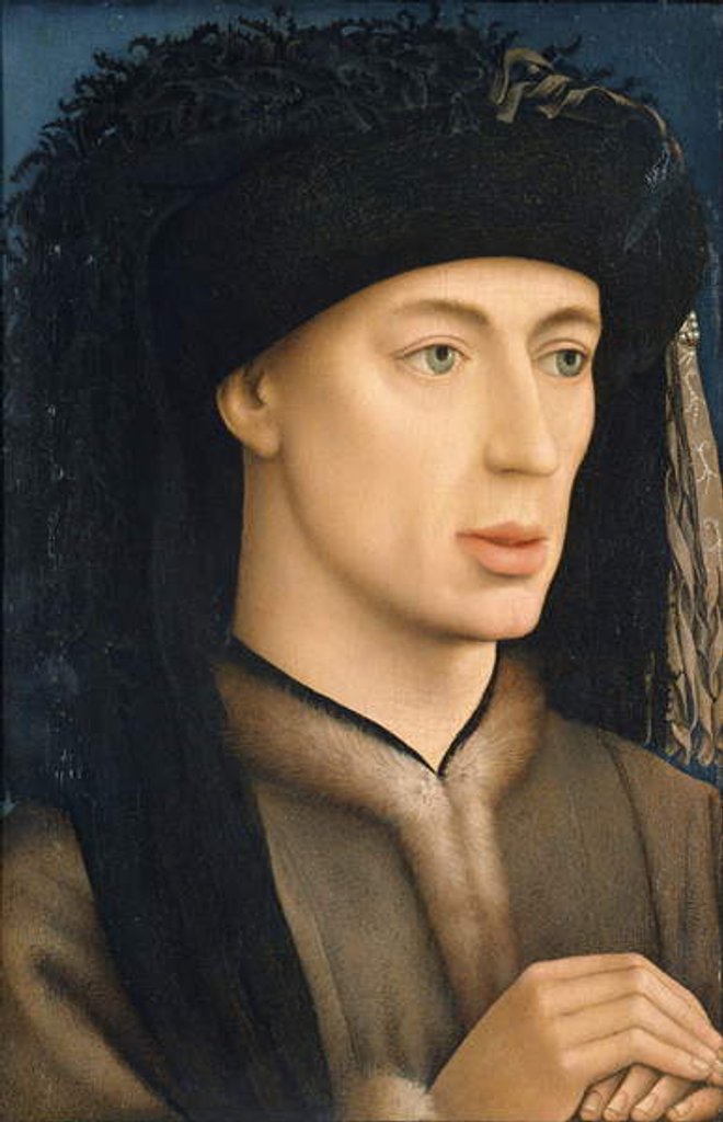 Detail of Portrait of a Man, 1430 by Rogier van der Weyden