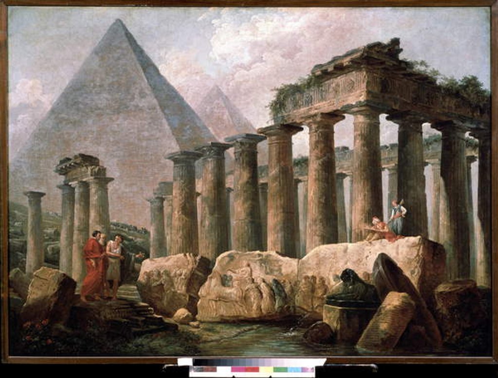 Detail of Pyramids and Temple, 1780 by Hubert Robert