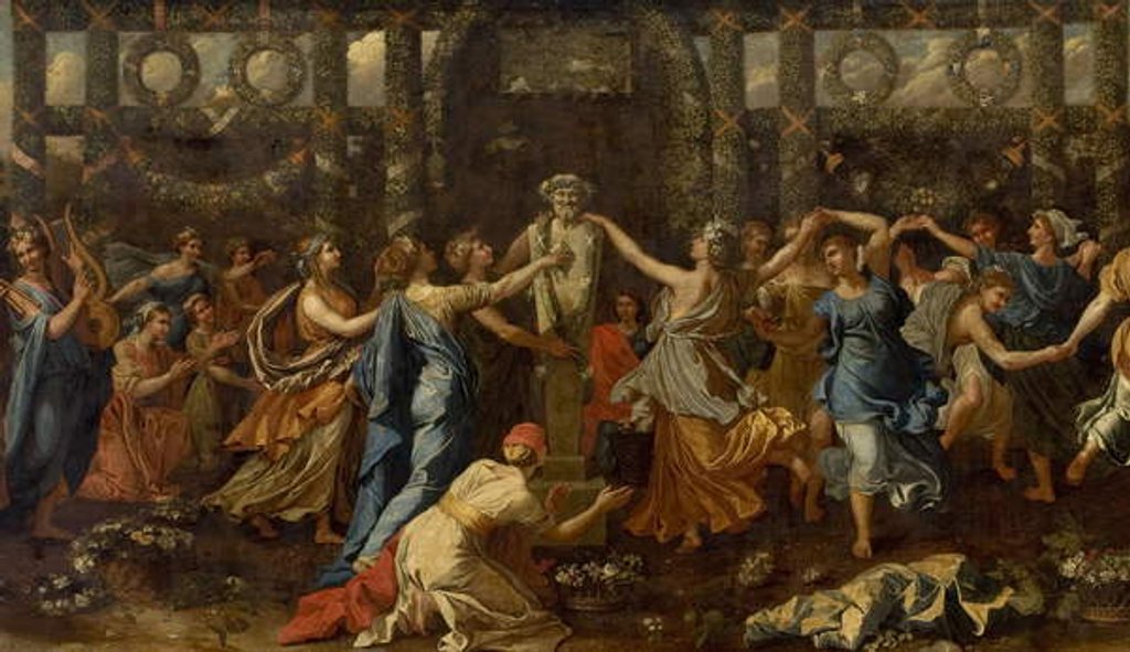 Detail of Hymenaios Disguised as a Woman During an Offering to Priapus, c.1635 by Nicolas Poussin