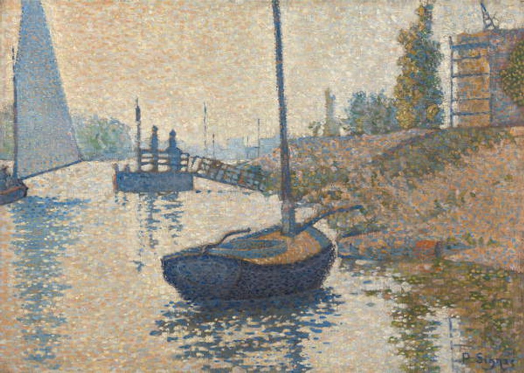Detail of Ponton de la Félicité at Asnières, 1886 by Paul Signac