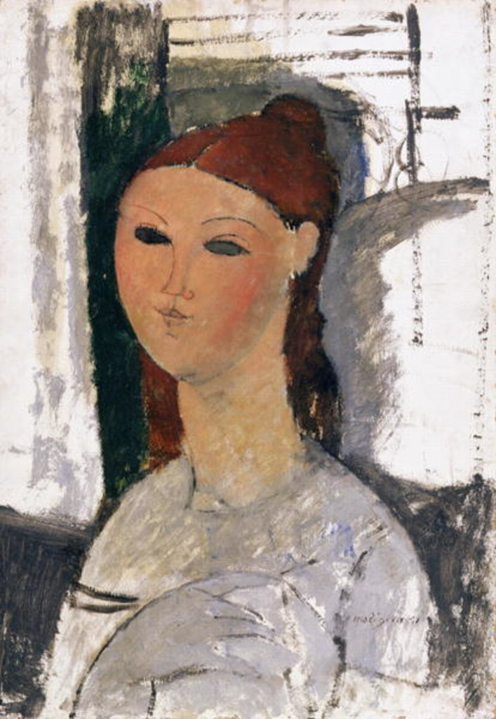 Detail of Young Woman, Seated, c.1915 by Amedeo Modigliani