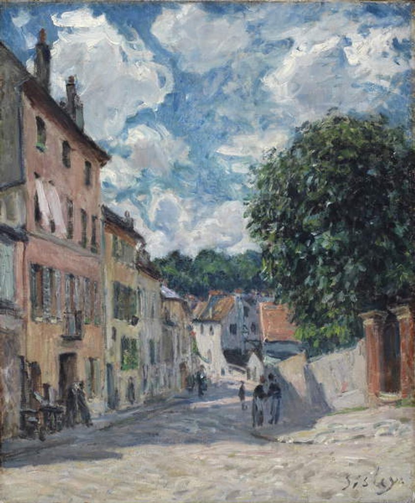 Detail of A Street, possibly in Port-Marly, 1876 by Alfred Sisley