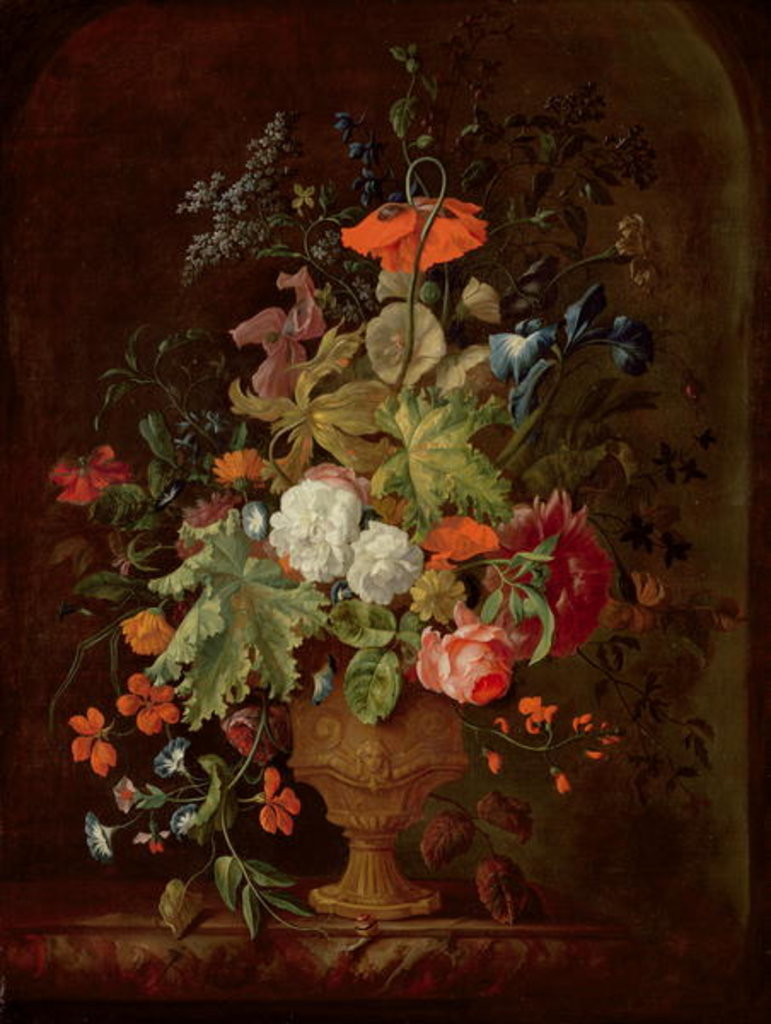 Detail of Vase of Flowers by Justus van Huysum