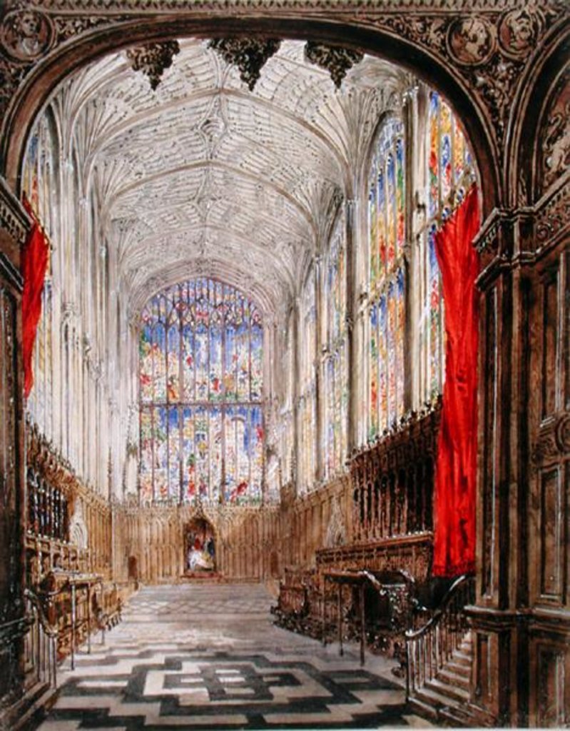 Detail of Interior of King's College Chapel, 1843 by Joseph Murray Ince