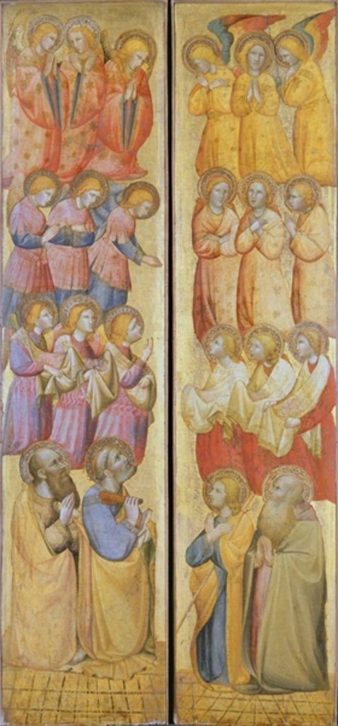 Detail of Left panel: St. Peter and St. Paul with Angels; Right panel: St. James and St. Andrew with Angels by Carlo da Camerino